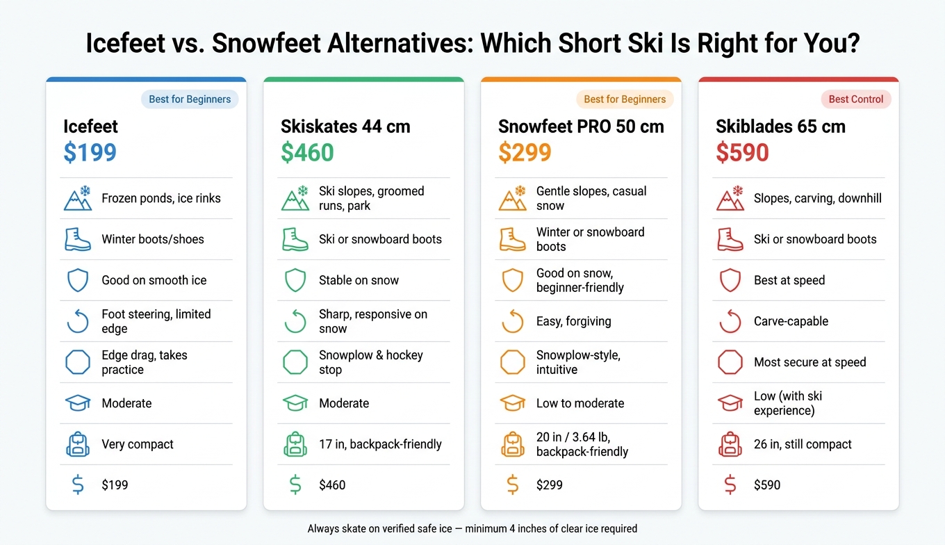 Icefeet vs. Snowfeet Alternatives: Which Short Ski Is Right for You?