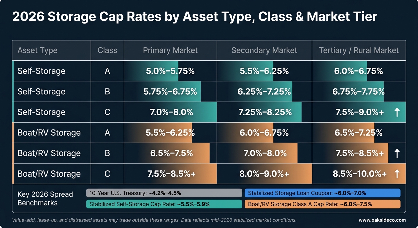 2026 Storage Cap Rates by Asset Type, Class & Market Tier