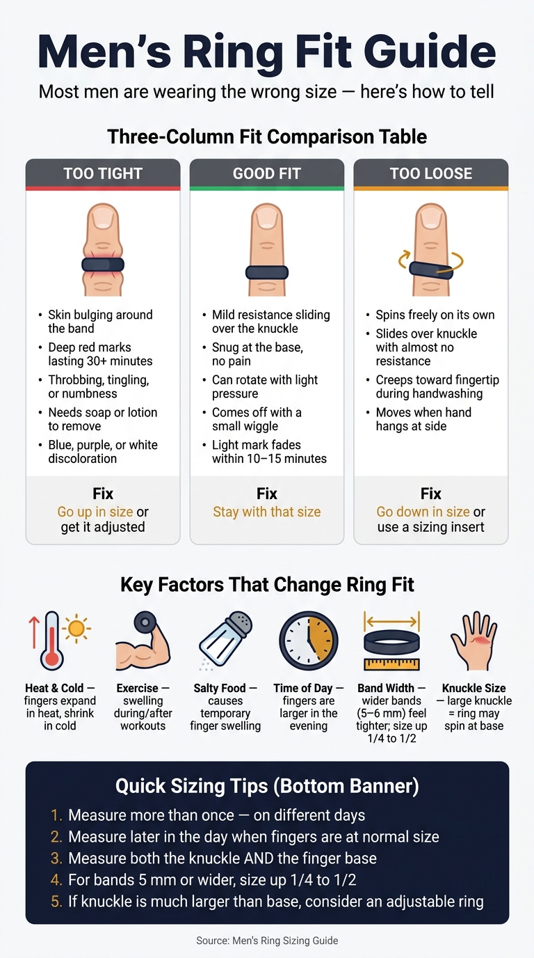Men's Ring Fit Guide: Too Tight vs. Too Loose vs. Just Right