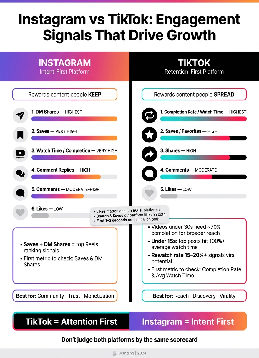 Instagram vs TikTok: Engagement Signals That Actually Drive Growth