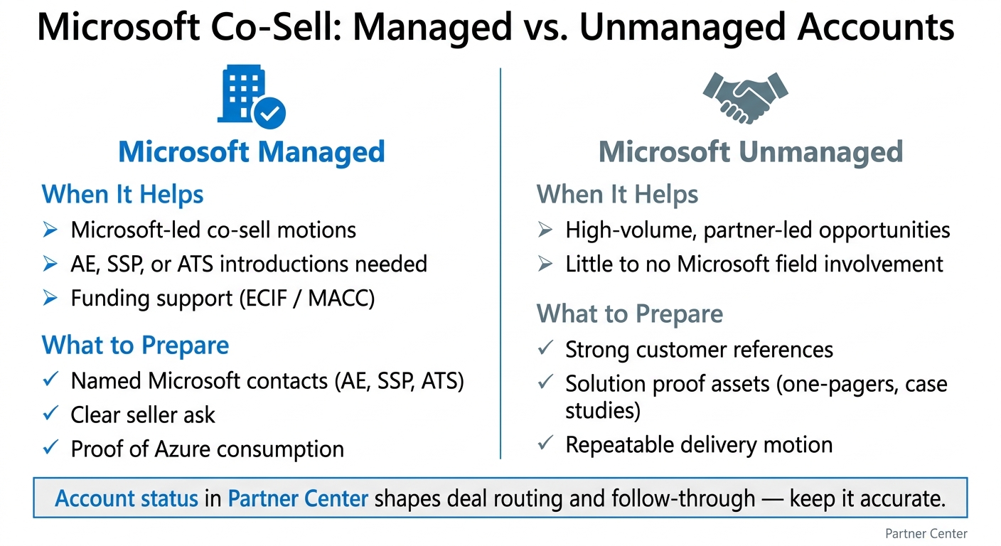 Microsoft Co-Sell Reference Types: Managed vs. Unmanaged Accounts