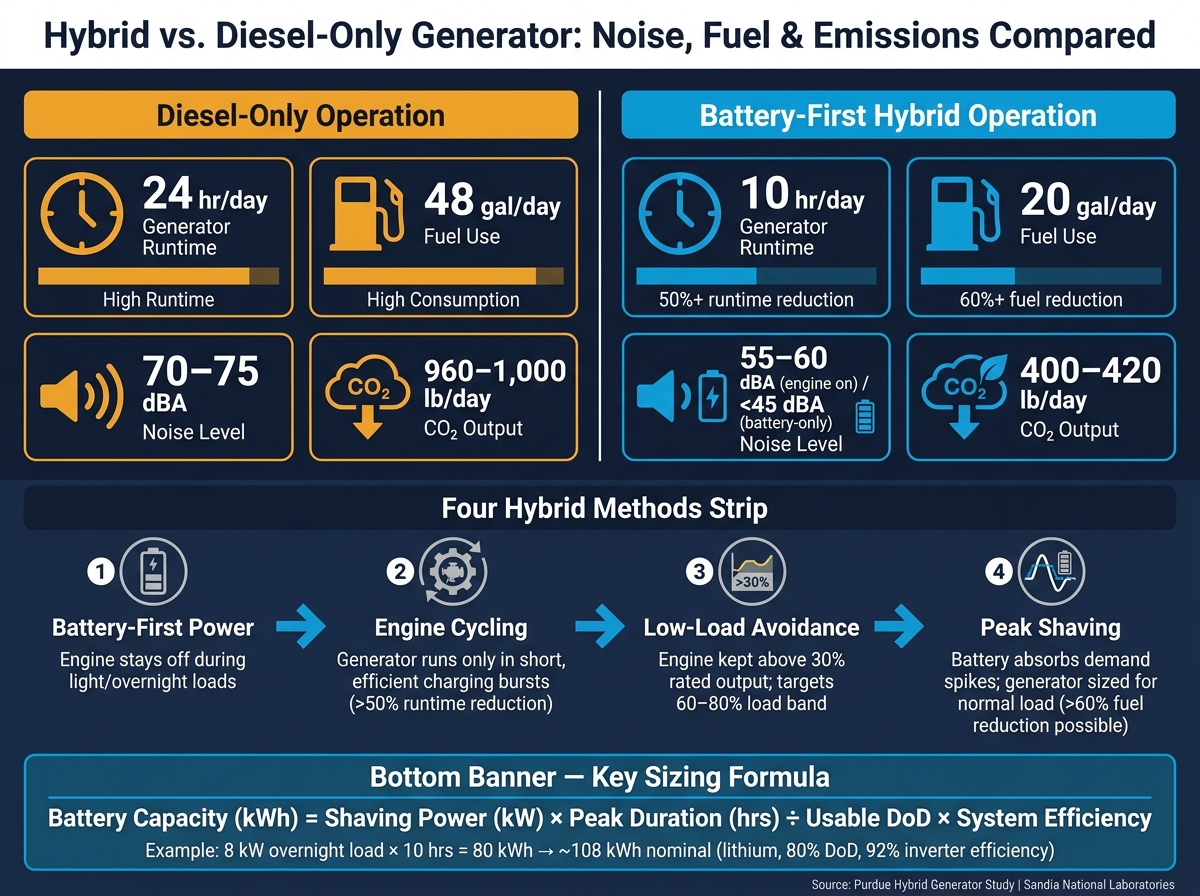 Hybrid vs. Diesel-Only Generator: Noise, Fuel & Emissions Compared