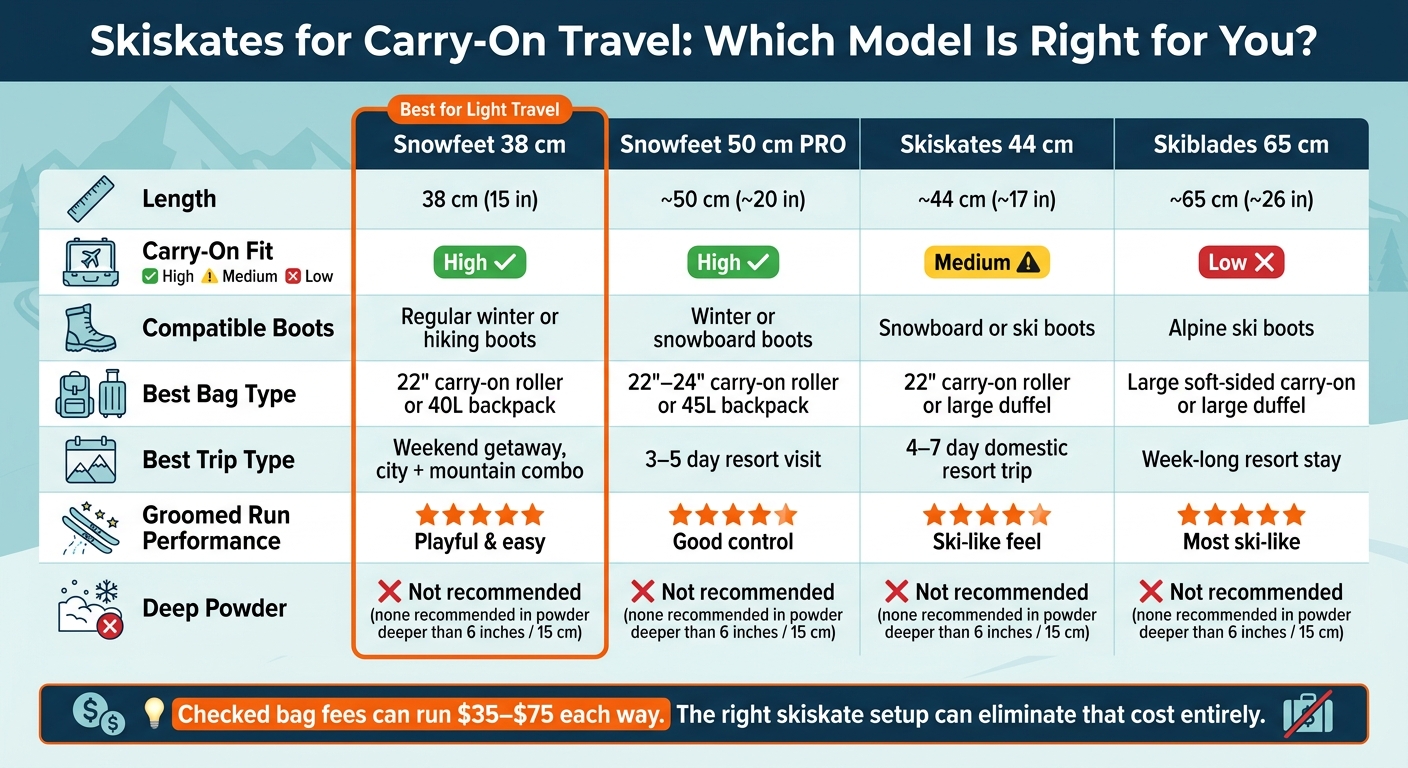 Skiskates vs Full Skis: Carry-On Travel Comparison Guide