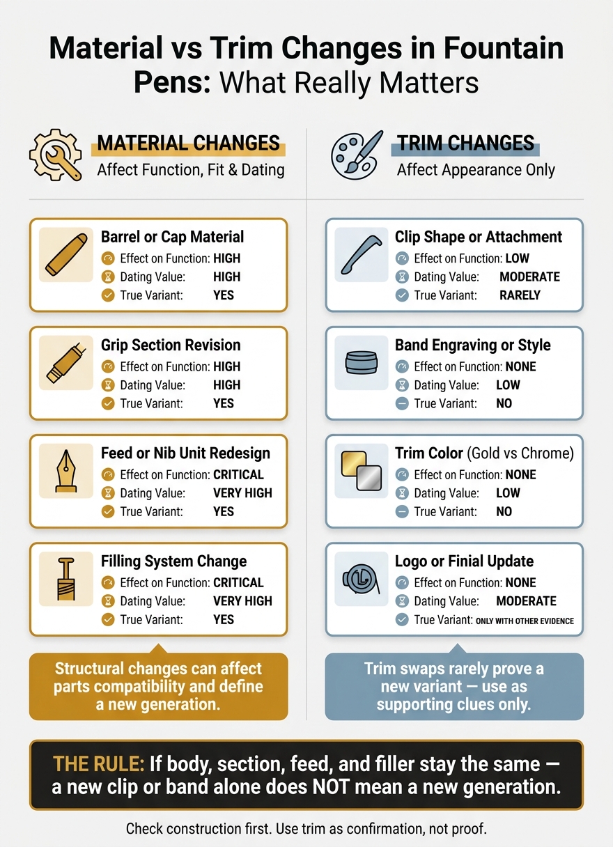 Material vs Trim Changes in Fountain Pens: What Really Matters