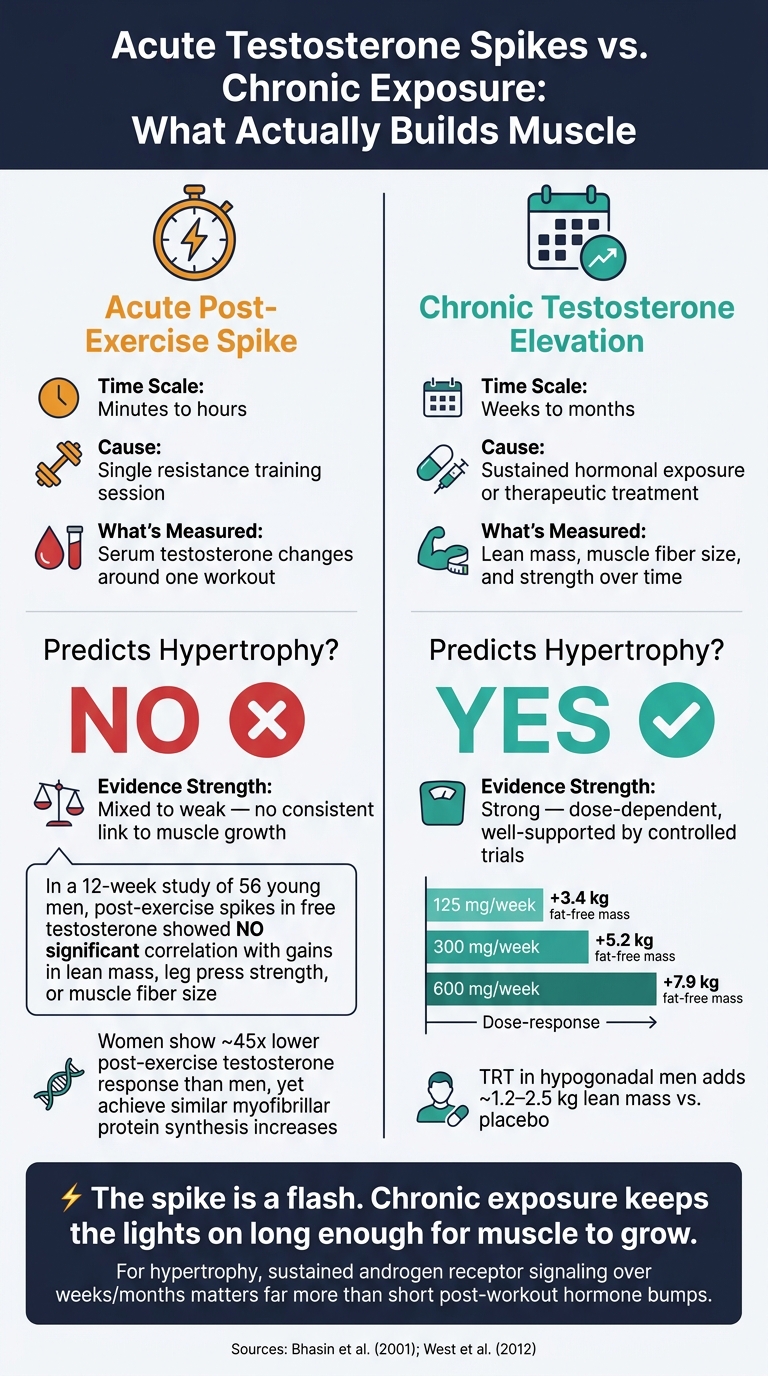 Acute Testosterone Spikes vs. Chronic Exposure: What Actually Builds Muscle