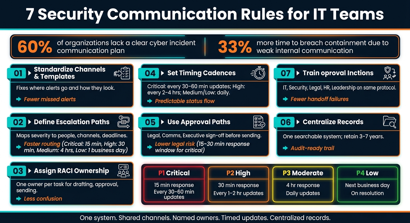 7 Security Communication Rules for IT Teams: Quick Reference Framework