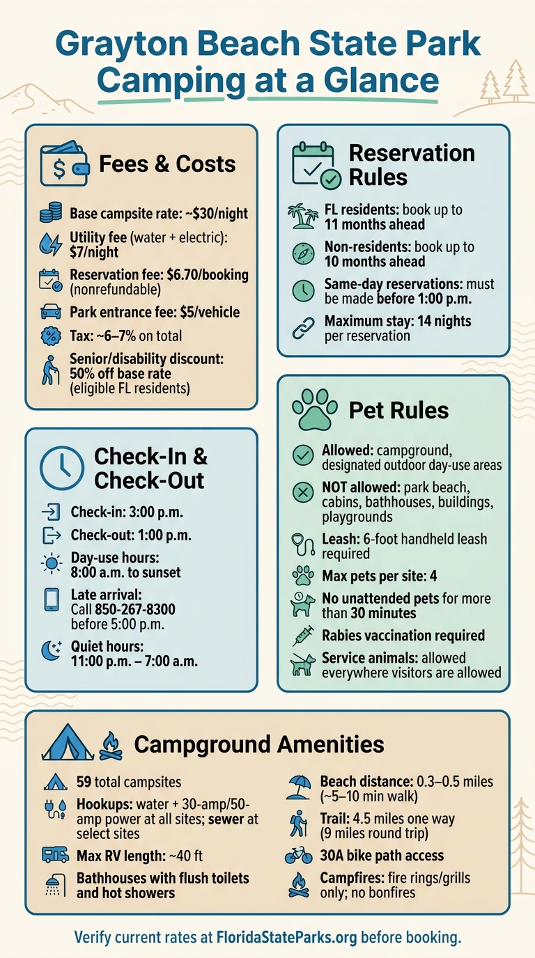Grayton Beach State Park Camping Quick-Reference Guide