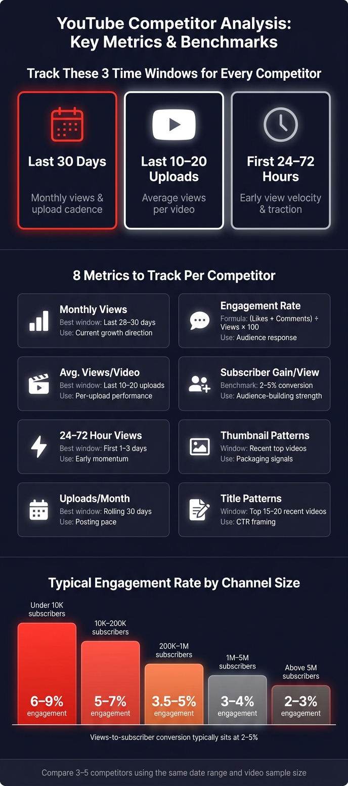 YouTube Competitor Analysis: Key Metrics & Benchmarks at a Glance