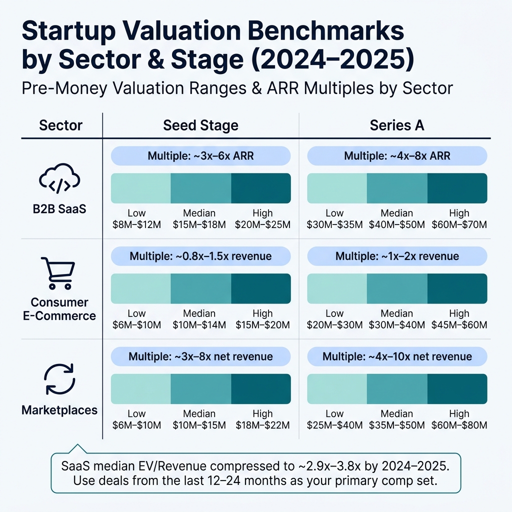 Startup Valuation Benchmarks by Sector & Stage (2024–2025)