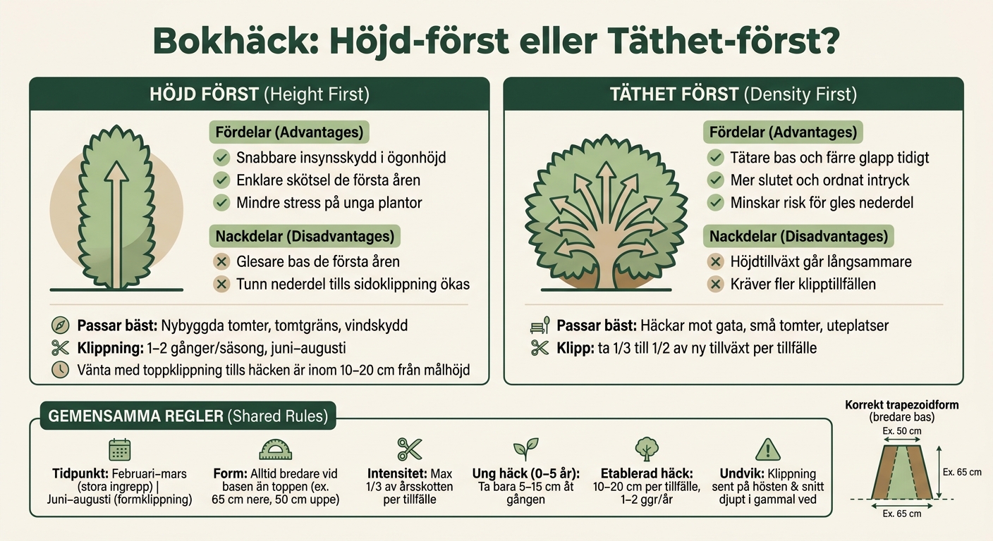 Bokhäck: Höjd-först vs Täthet-först – Jämförelse av klippmetoder