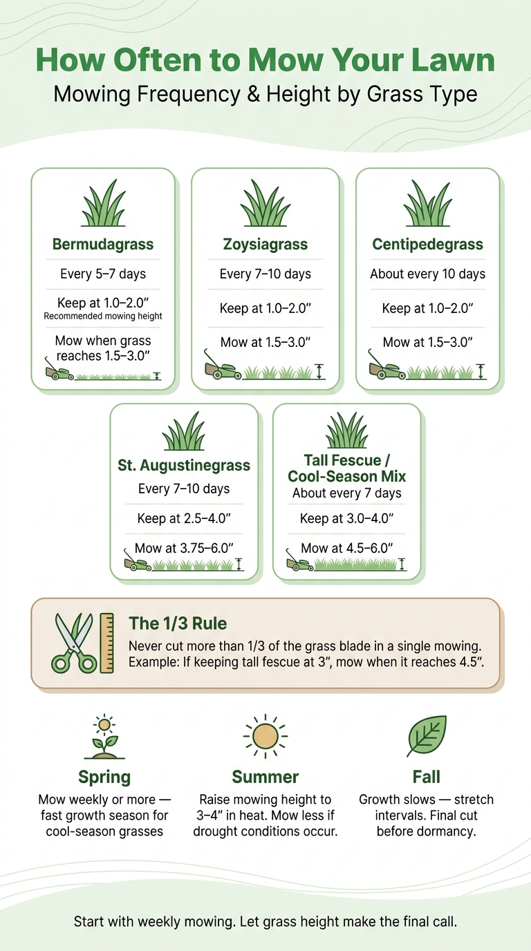 Lawn Mowing Schedule by Grass Type: Frequency & Height Guide