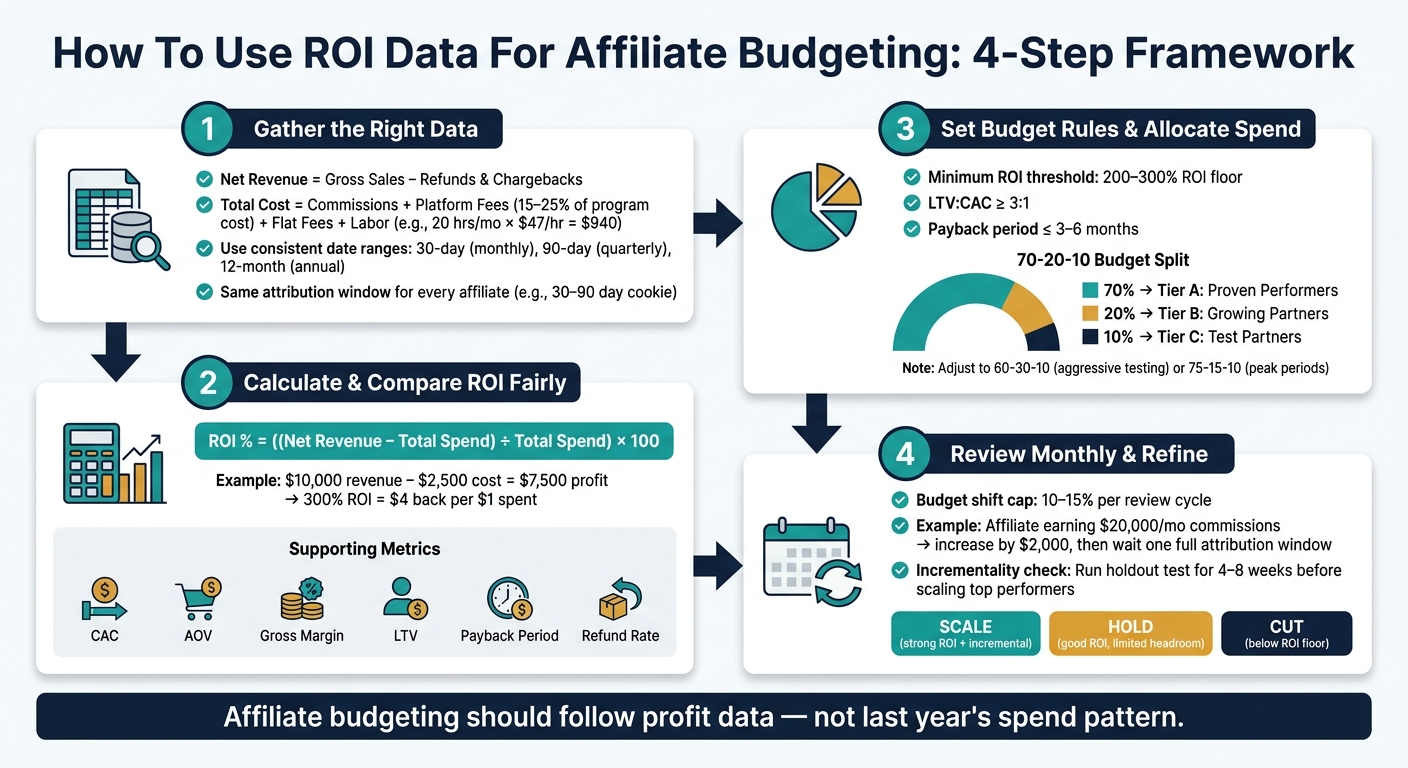 Affiliate ROI Budgeting: 4-Step Framework for Smarter Spend