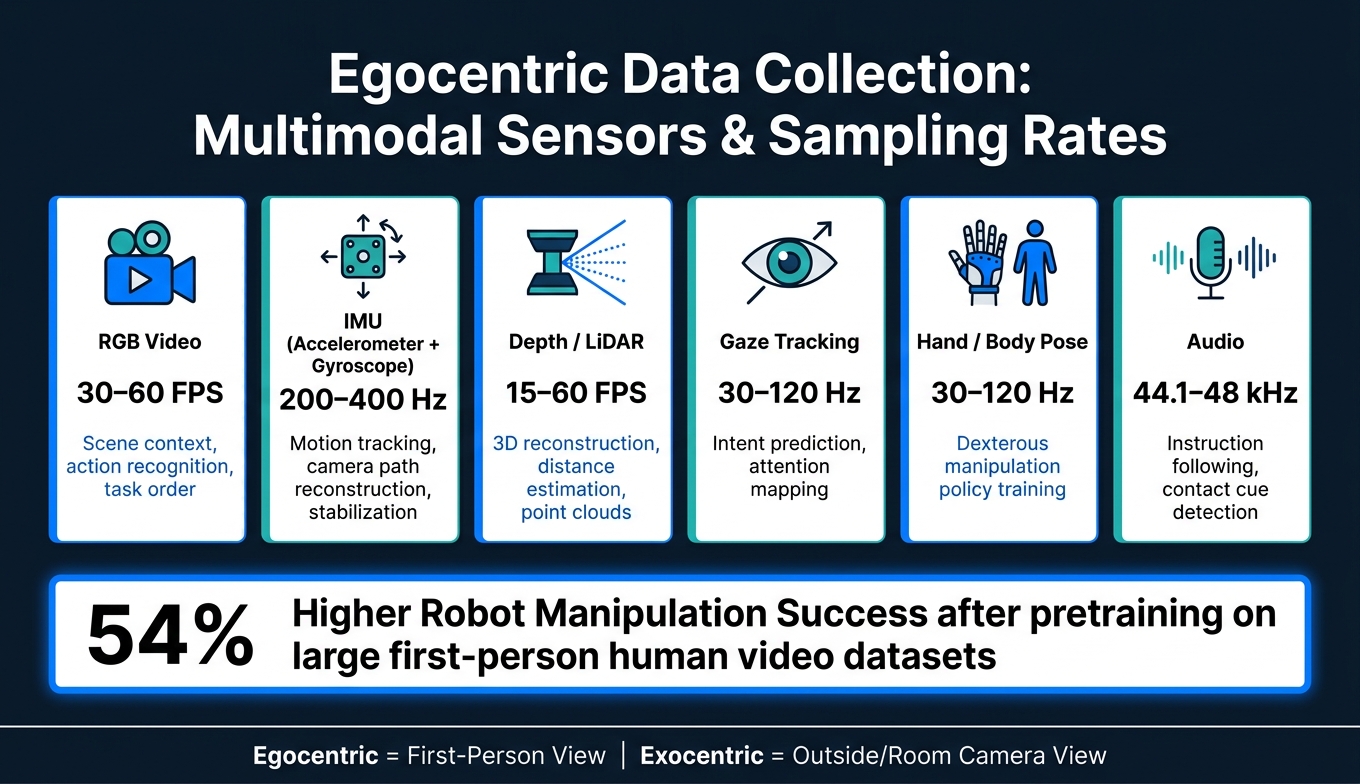 Egocentric Data Collection: Multimodal Sensors & Sampling Rates