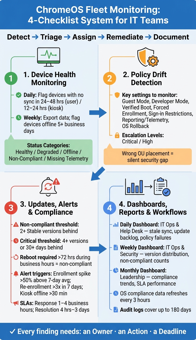 ChromeOS Fleet Monitoring: 4-Checklist System for IT Teams