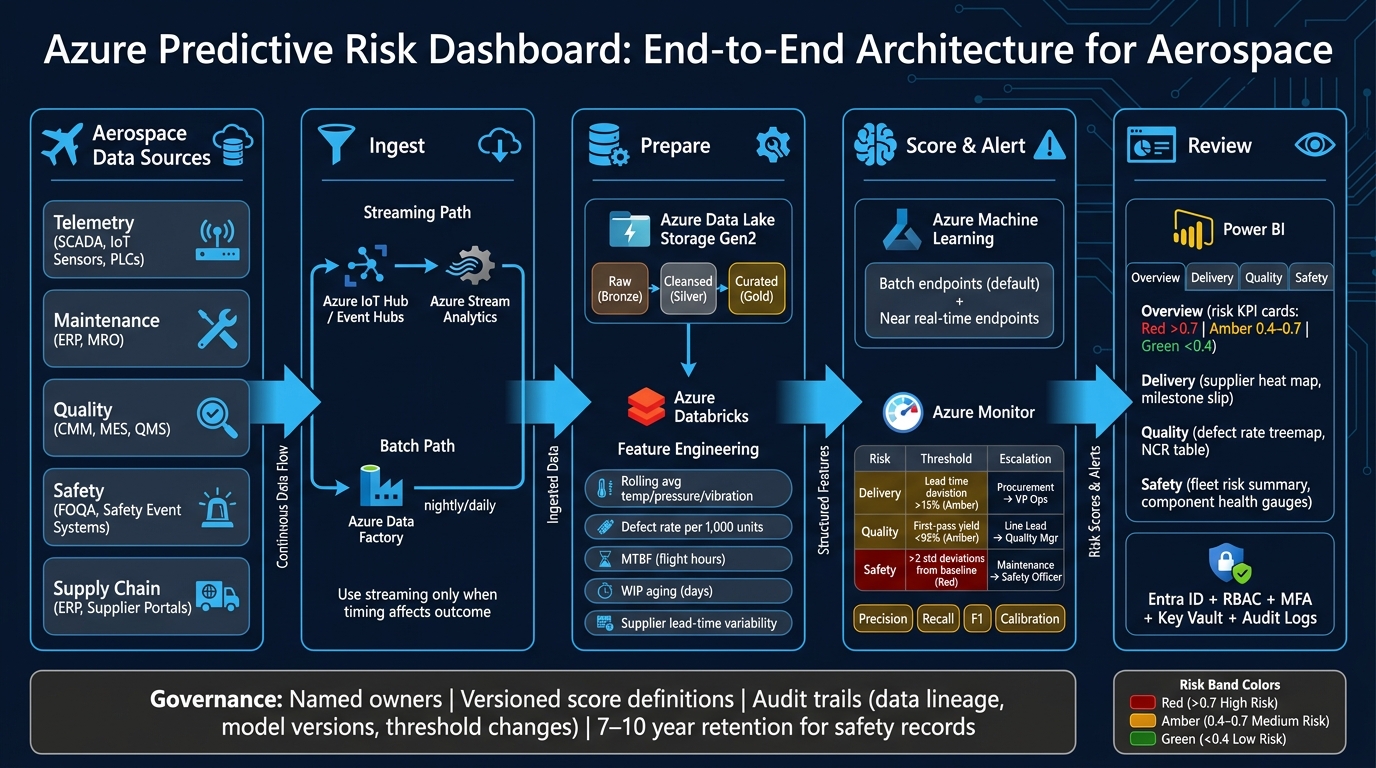Azure Predictive Risk Dashboard: End-to-End Architecture for Aerospace
