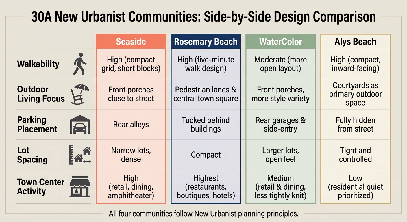 30A New Urbanist Communities: Side-by-Side Design Comparison