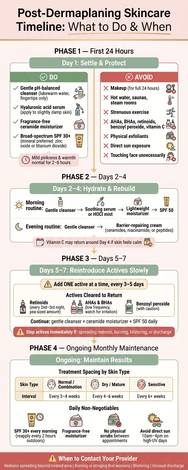 Post-Dermaplaning Skincare Timeline: What to Do & When