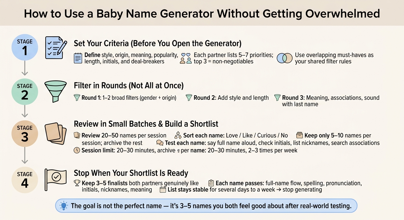 How to Use a Baby Name Generator Without Getting Overwhelmed