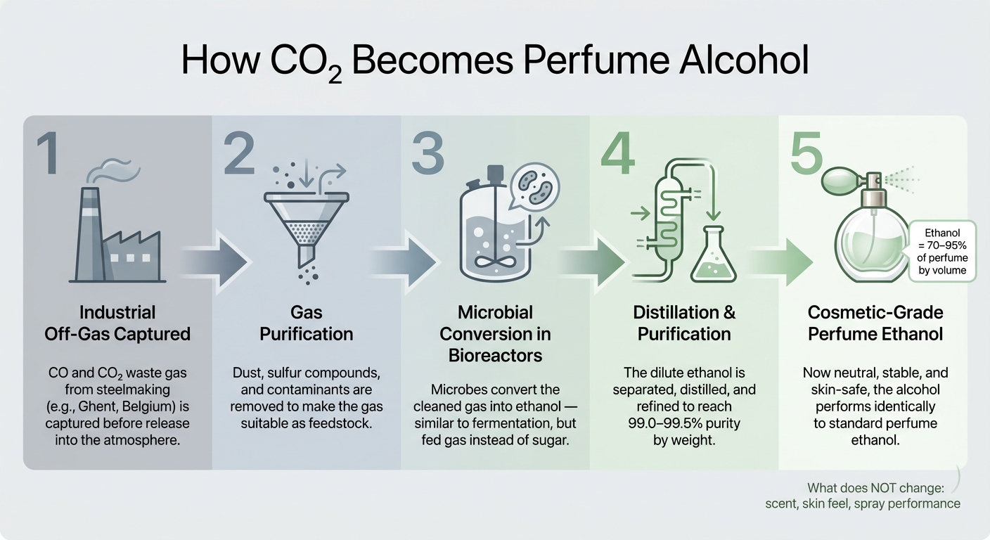 How CO₂ Becomes Perfume Alcohol: The Recycled Carbon Process