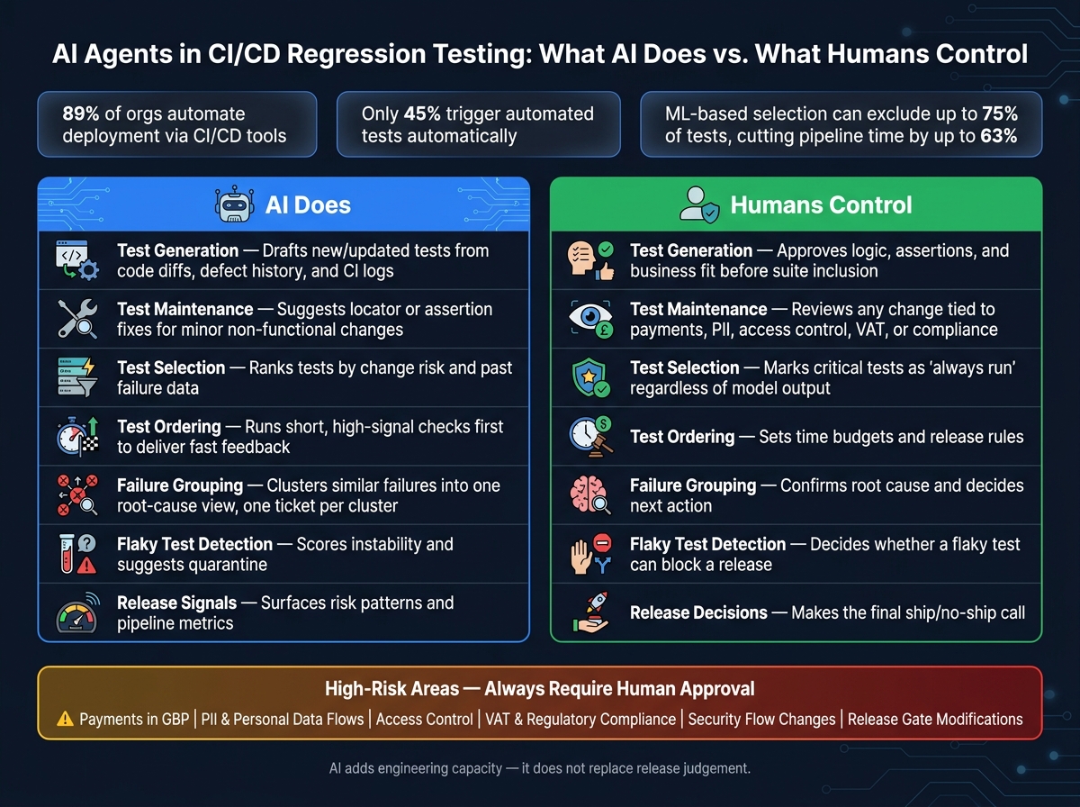 AI vs Human Control in CI/CD Regression Testing