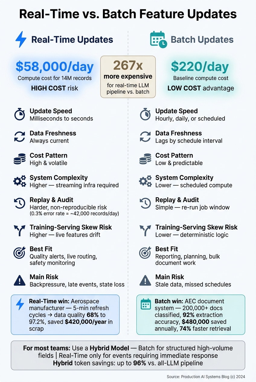 Real-Time vs. Batch Feature Updates: Cost, Speed & Trade-offs