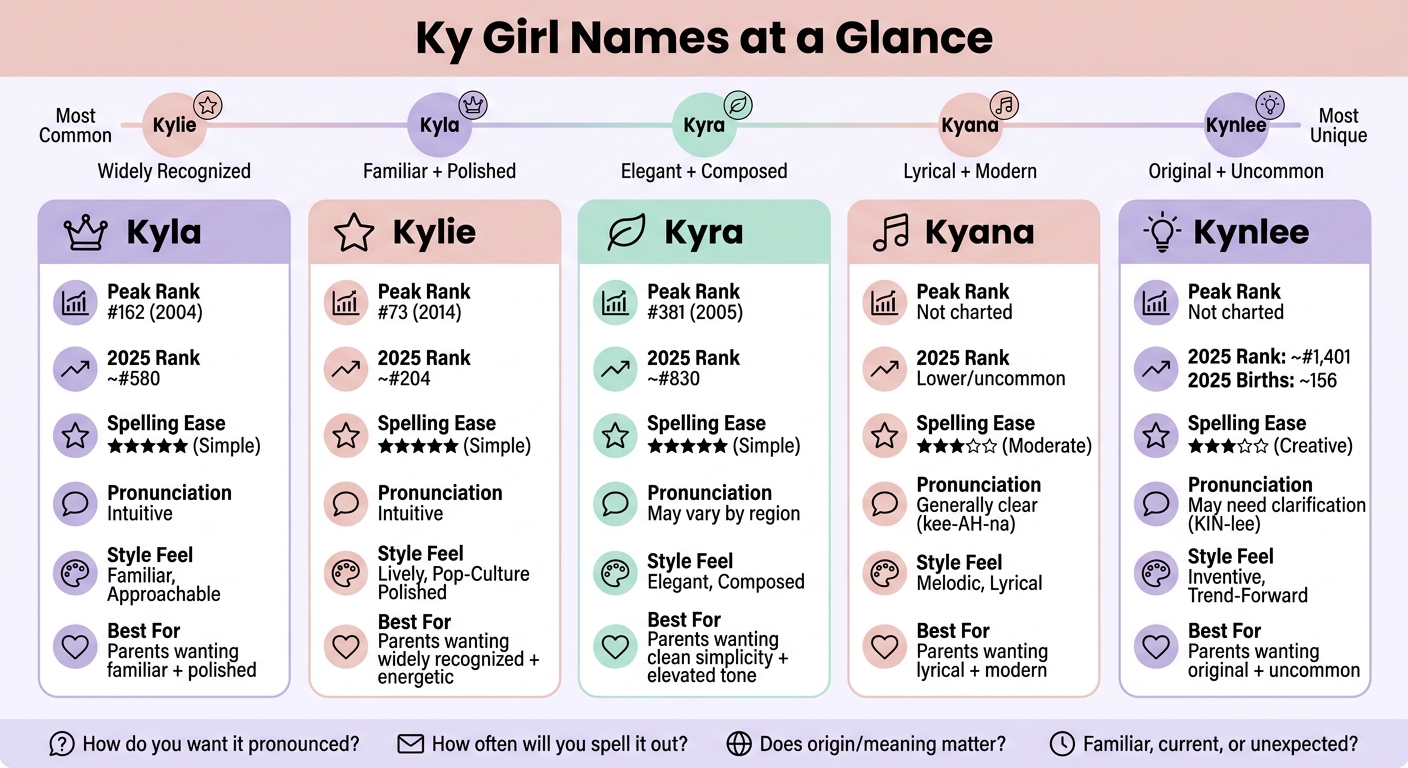 Ky Girl Names Compared: Style, Popularity & Spelling Guide