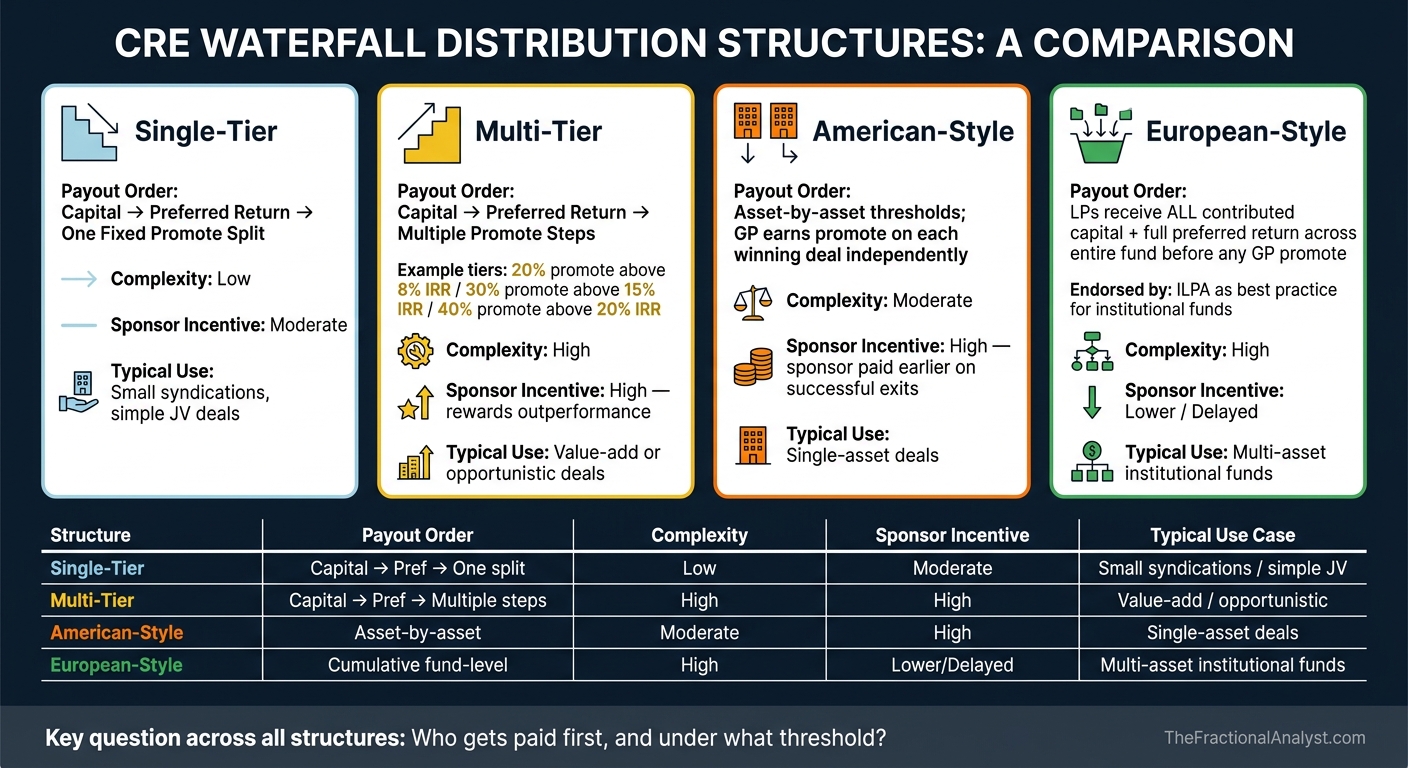 CRE Waterfall Distribution Structures: Side-by-Side Comparison