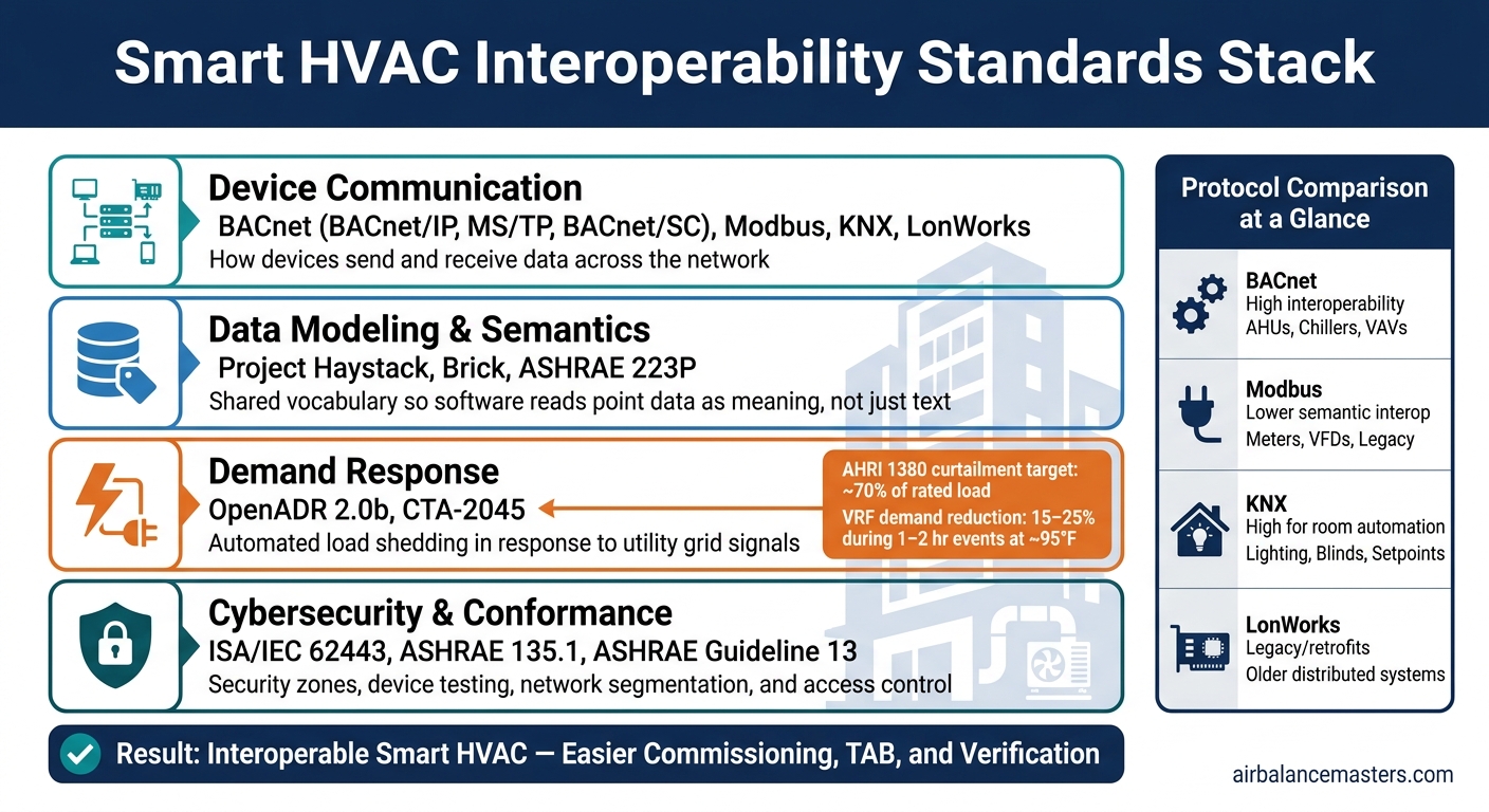 Smart HVAC Interoperability Standards Stack: Protocols, Data Models & Security