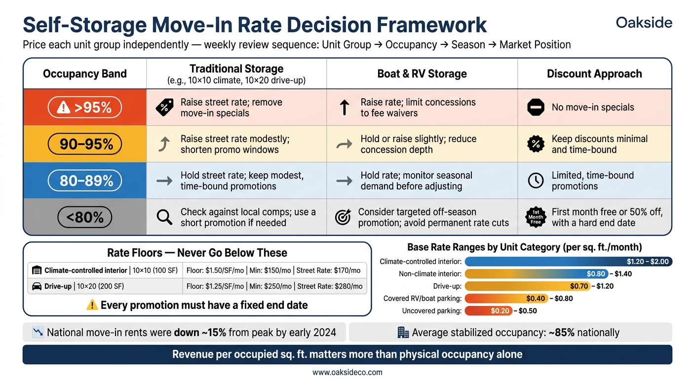 Self-Storage Move-In Pricing: Occupancy-Based Action Framework