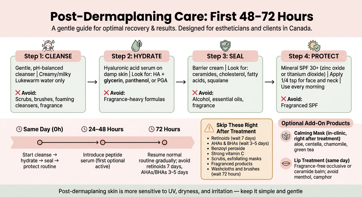 Post-Dermaplaning Skincare Routine: First 48–72 Hours