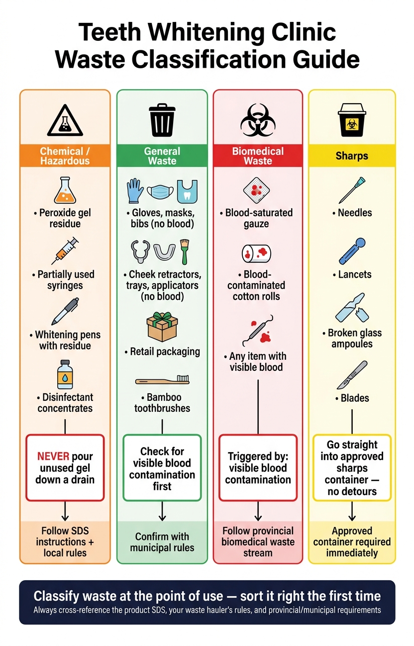 Teeth Whitening Clinic Waste Classification Guide: 3 Streams at a Glance