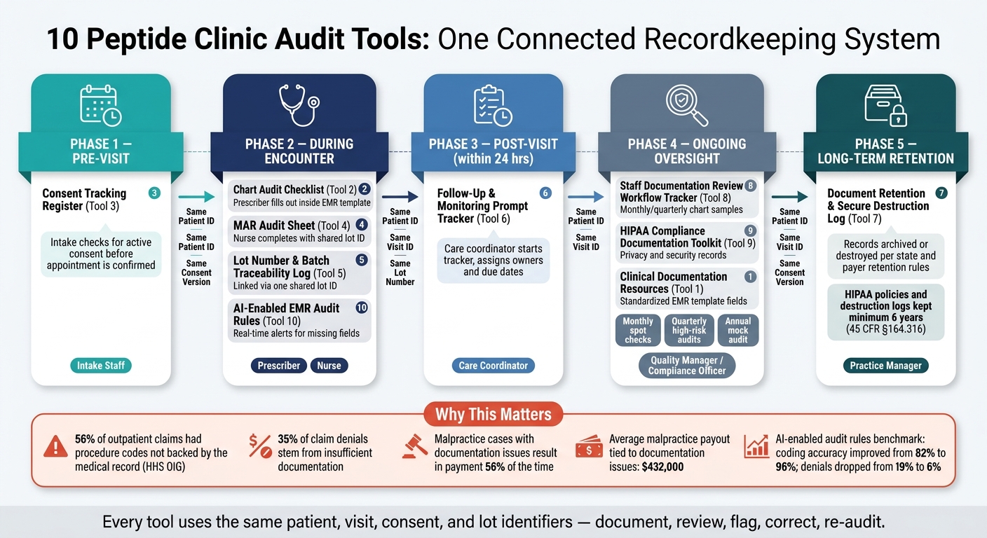 10 Peptide Clinic Audit Tools: Connected Recordkeeping Workflow