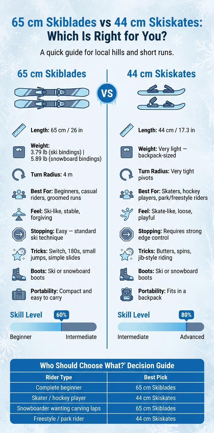 65 cm Skiblades vs 44 cm Skiskates: Which Is Right for You?