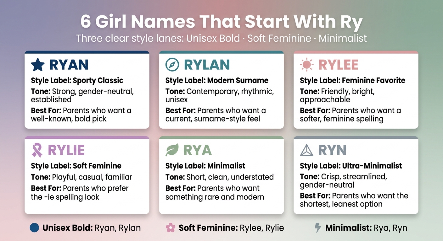 6 Girl Names That Start With Ry: Style, Tone & Feel Compared