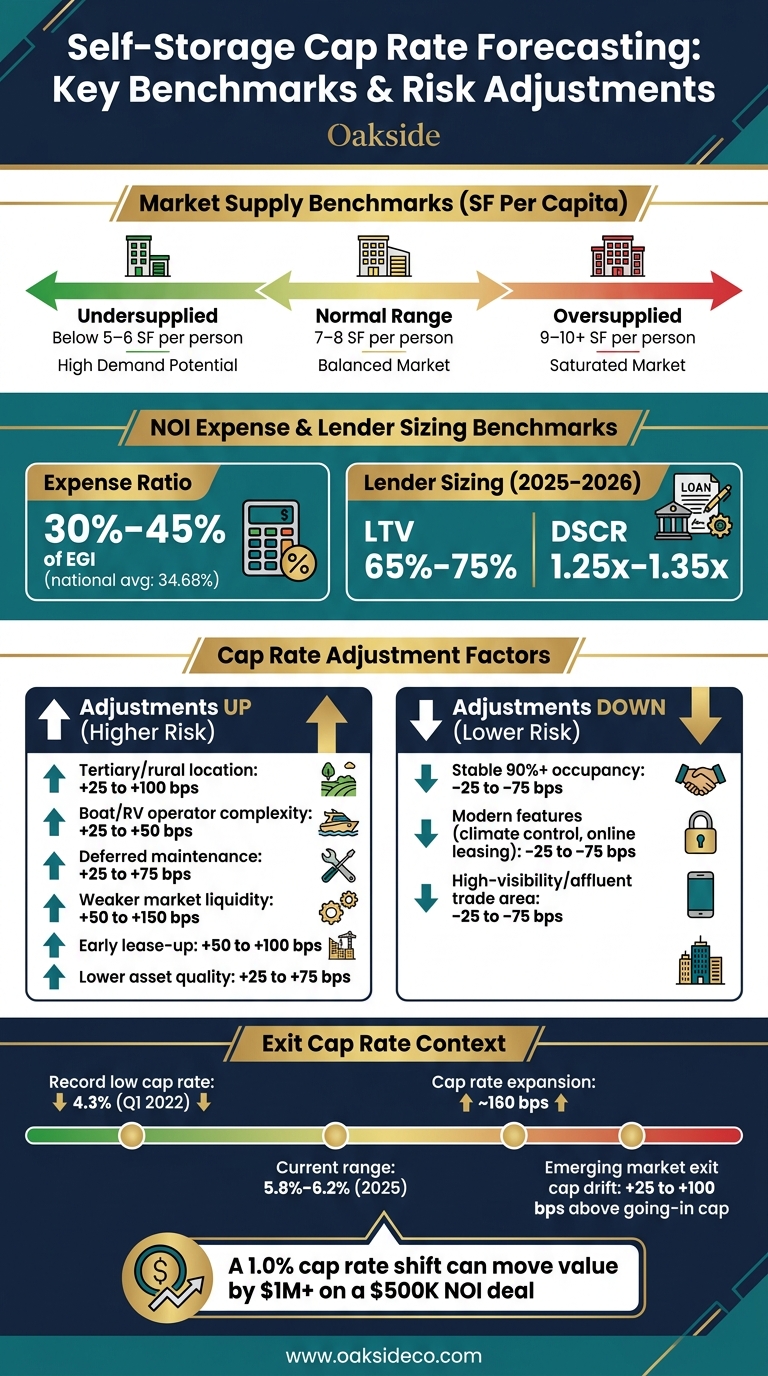 Self-Storage Cap Rate Forecasting: Key Benchmarks & Risk Adjustments