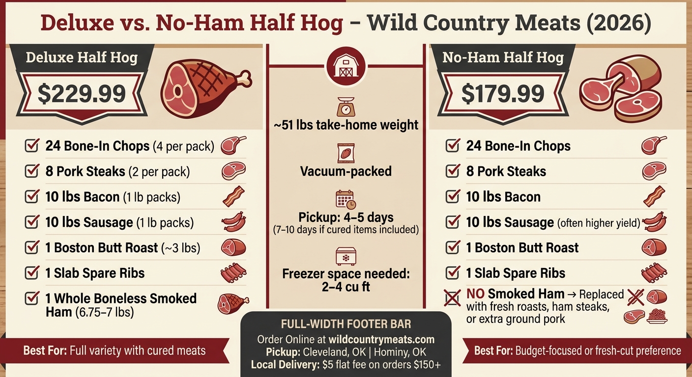 Deluxe vs. No-Ham Half Hog: Price, Cuts & Key Details (2026)