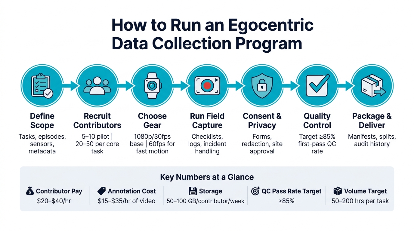 Egocentric Data Collection Program: 7-Step System Overview