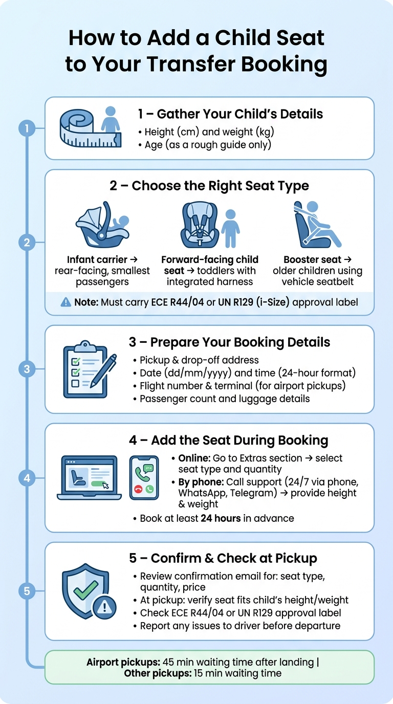 How to Add a Child Seat to Your Transfer Booking in Spain