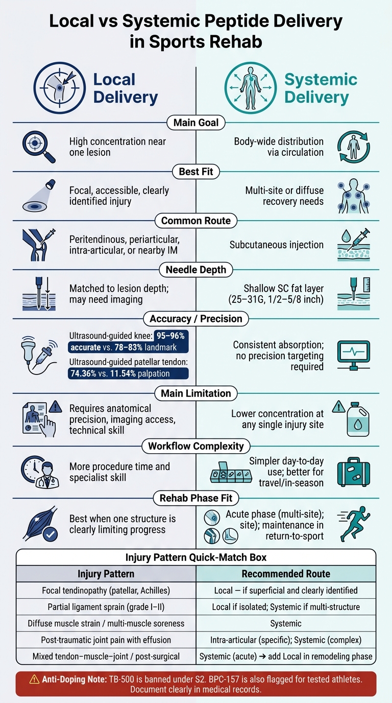 Local vs Systemic Peptide Delivery in Sports Rehab: Key Differences