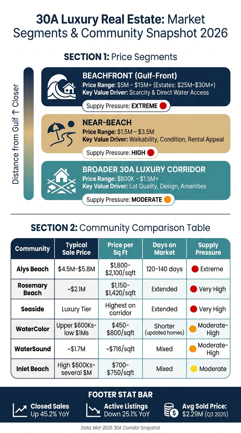 30A Luxury Real Estate Market: Segment & Community Comparison 2026