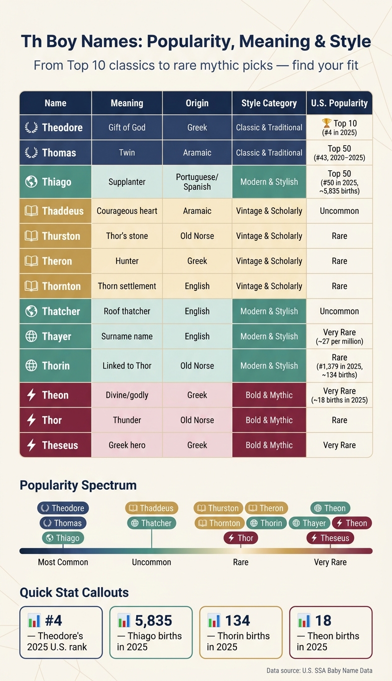 Th Boy Names Compared: Popularity, Meaning & Style