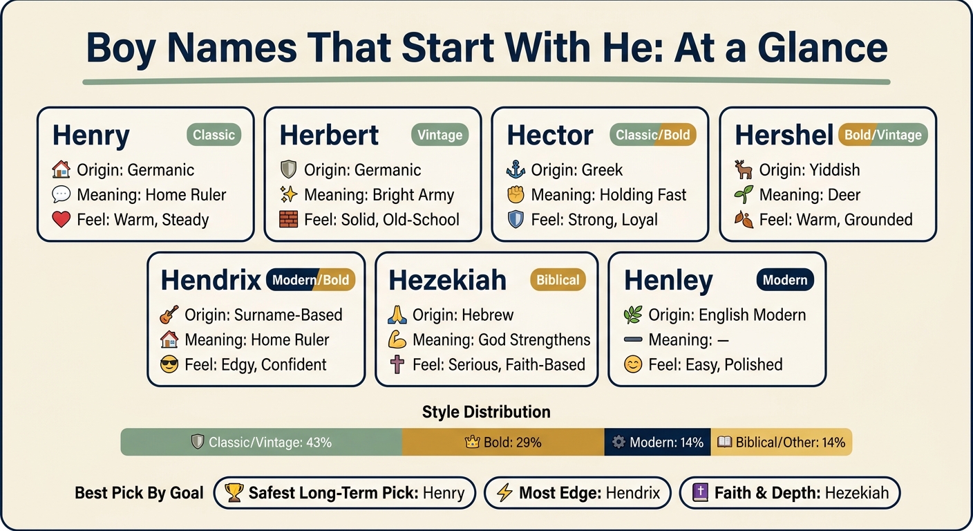 Boy Names Starting With He: Quick Comparison Guide