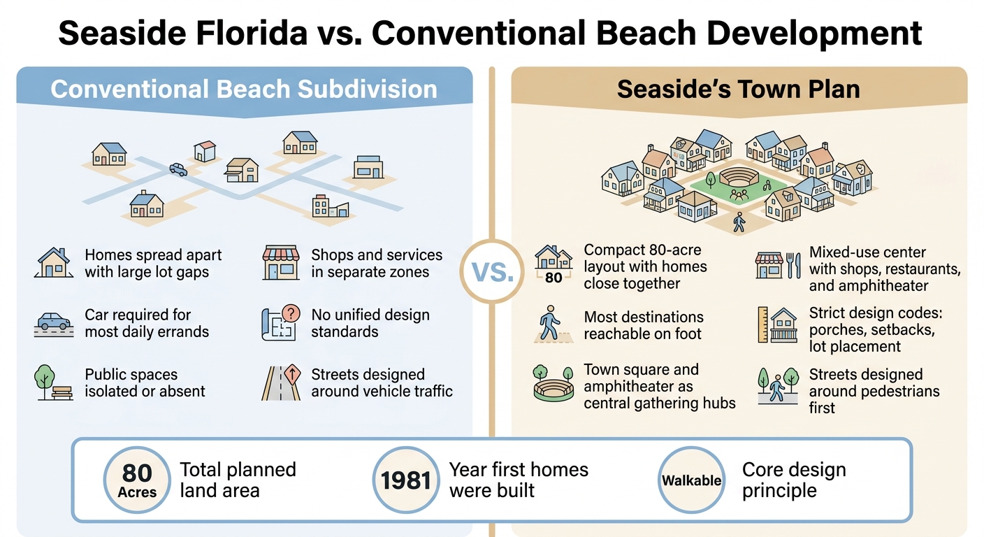Seaside Florida vs. Conventional Beach Development: Town Planning Compared