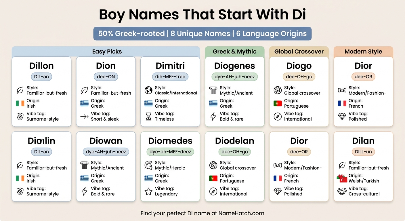 Boy Names That Start With Di: Style, Origin & Pronunciation Guide