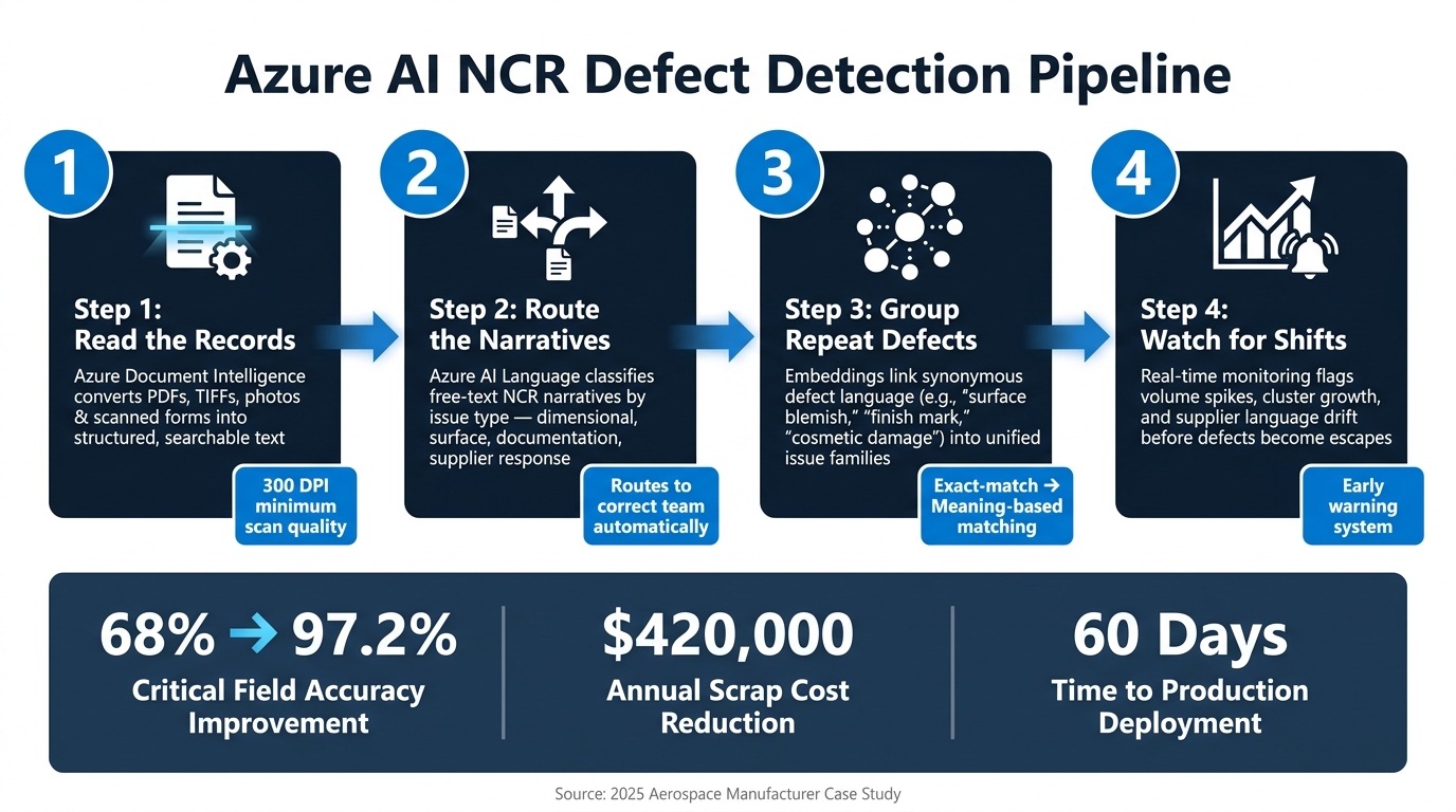 Azure AI NCR Defect Detection Pipeline: 4-Step Process