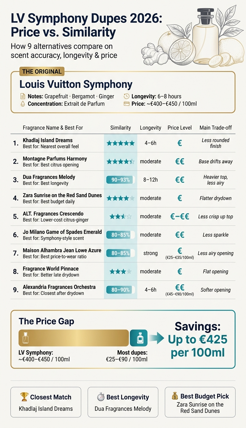 LV Symphony Dupes 2026: Price vs. Similarity Comparison