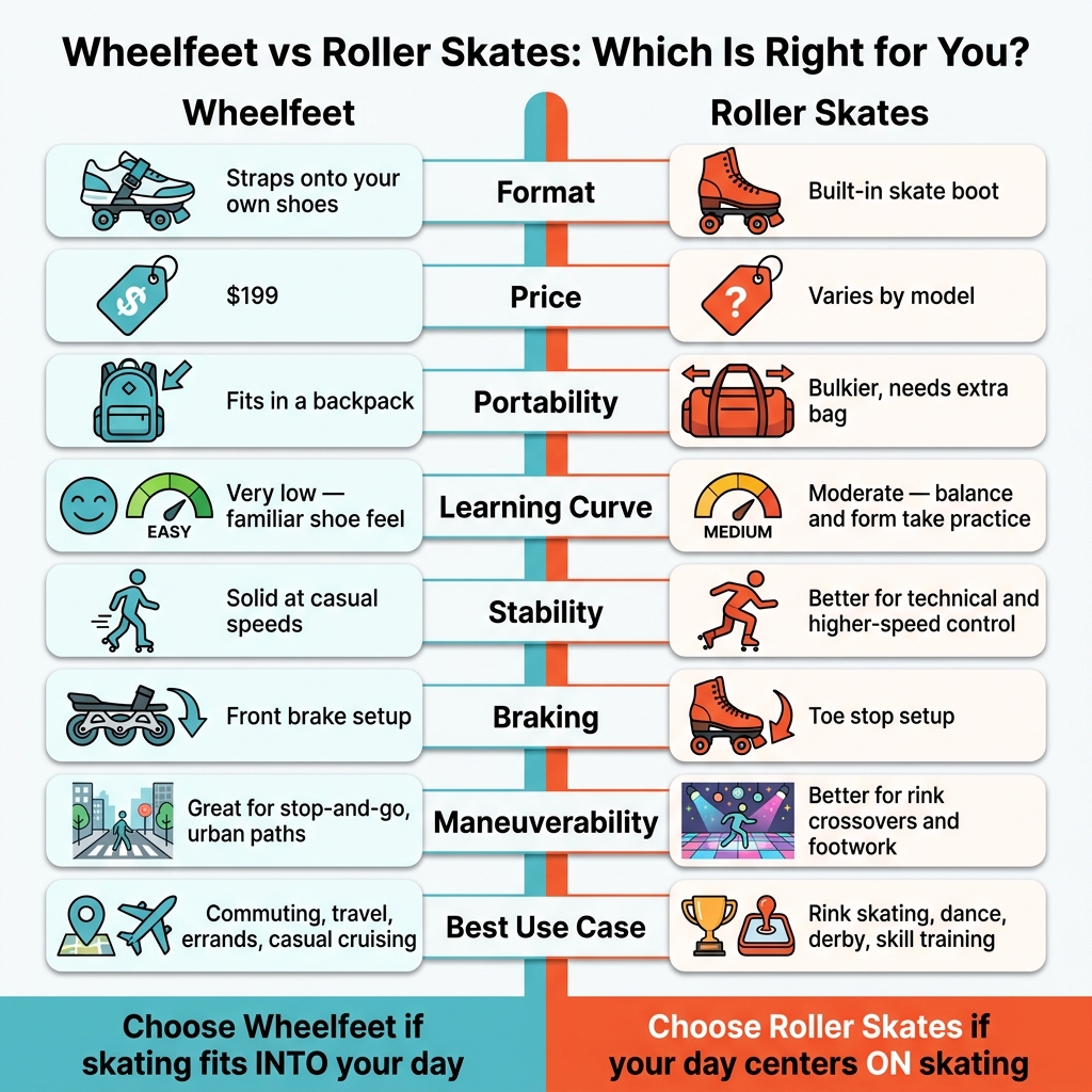 Wheelfeet vs Roller Skates: Side-by-Side Comparison