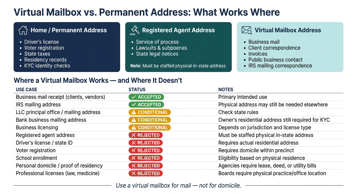 Virtual Mailbox vs. Permanent Address: What Works Where
