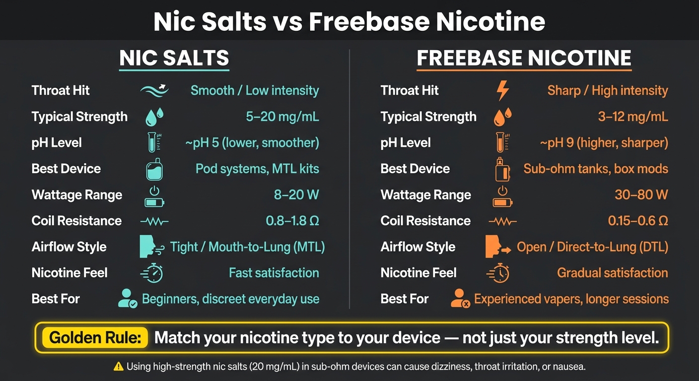 Nic Salts Vs Freebase: Throat Hit Guide 2 Nic salts vs freebase nicotine: device & throat hit comparison