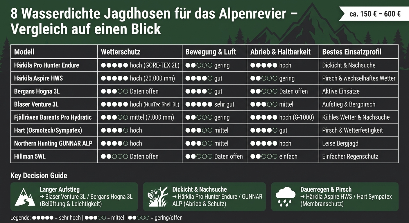 8 Wasserdichte Jagdhosen im Vergleich: Schutz, Beweglichkeit & Haltbarkeit